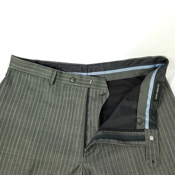 Guy Laroche Paris Two Piece Suit Chalk Stripe Wool Blend - Picture 2 of 12